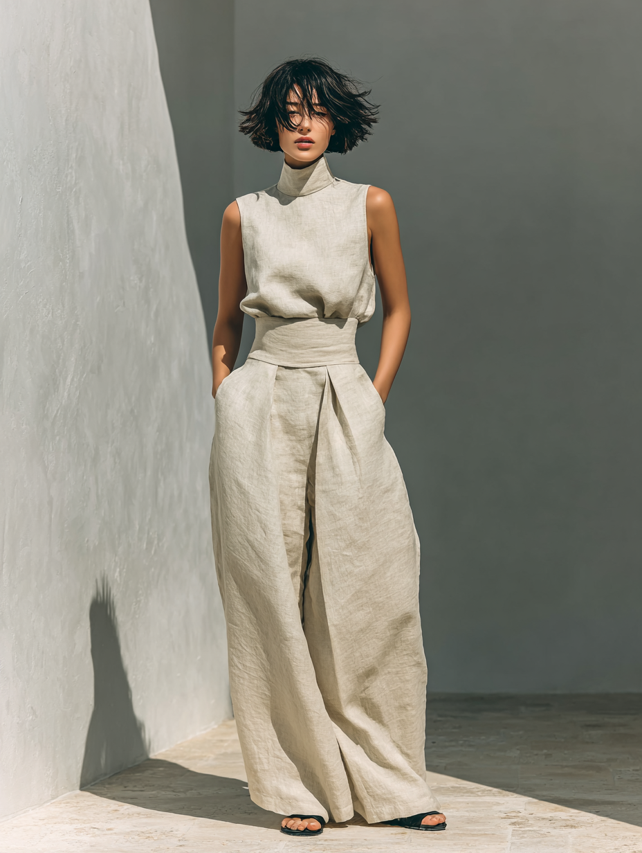 Carol | Minimalist Wide-Leg Trouser and Cami Set