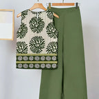 Monica | Green Floral Two-Piece Set