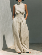 Carol | Minimalist Wide-Leg Trouser and Cami Set
