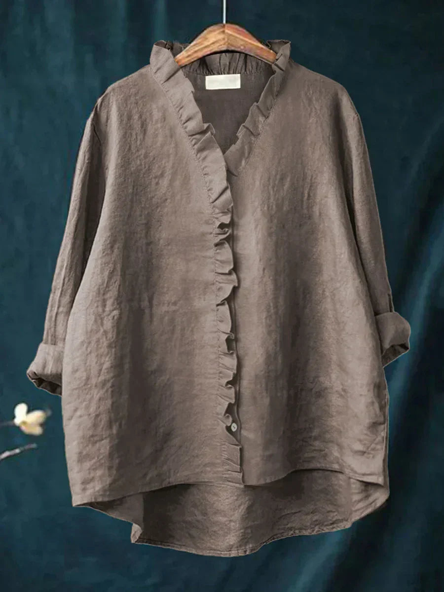 Geraldine | Ruffle Collar Shirt
