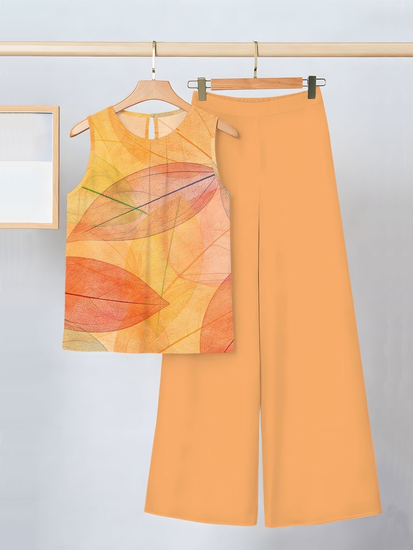 Amber | Leaf Print Two-Piece Set