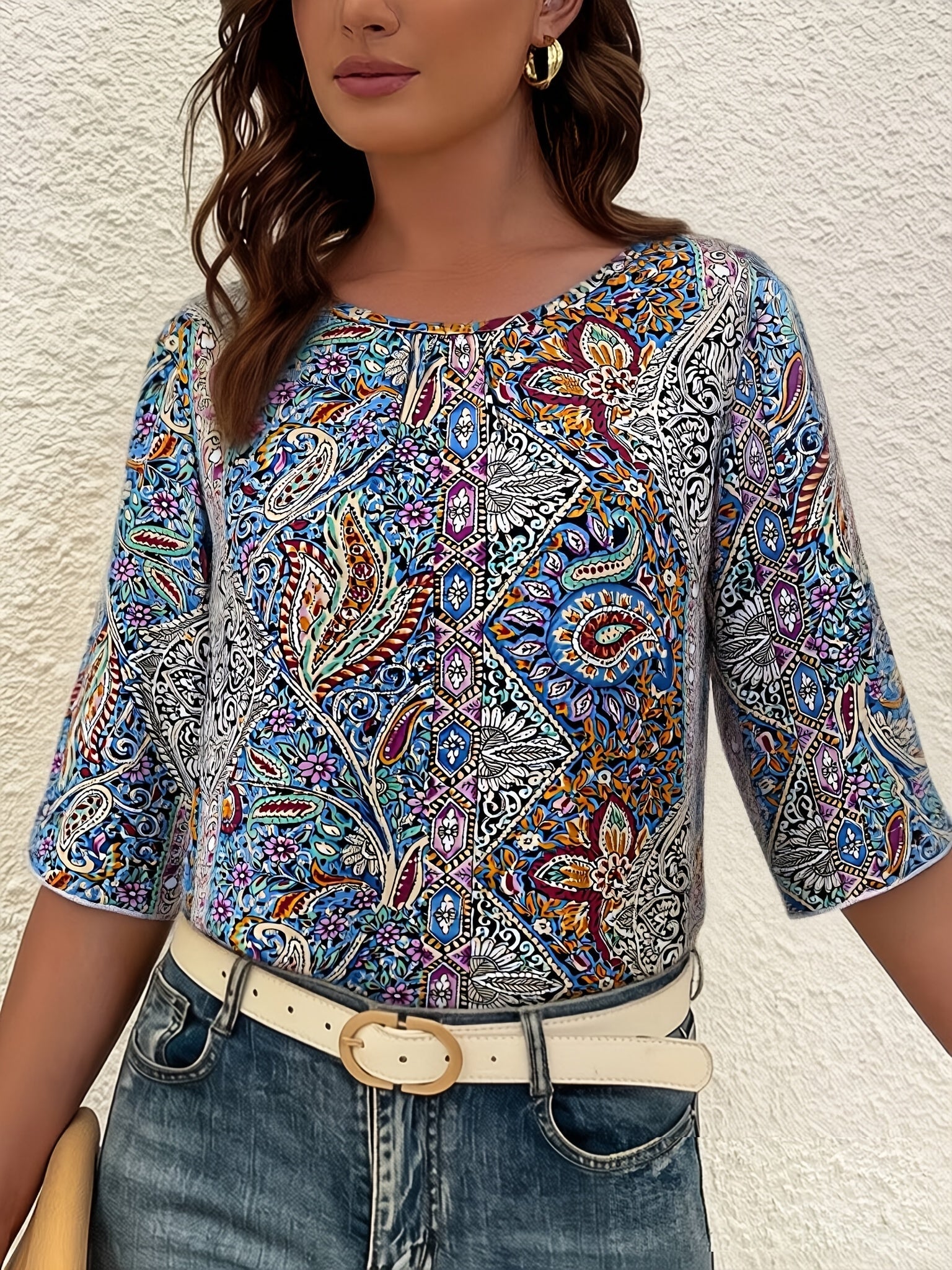 Savannah | Elegant Striped Button Detail Blouse