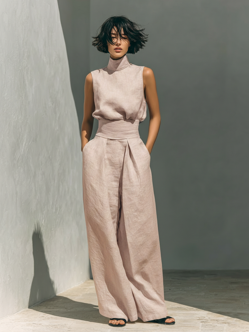 Carol | Minimalist Wide-Leg Trouser and Cami Set