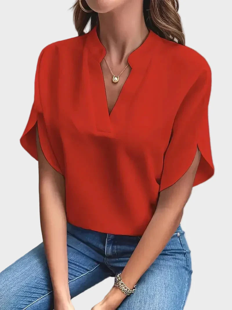 Vivienne | V-Neck Flowing Blouse