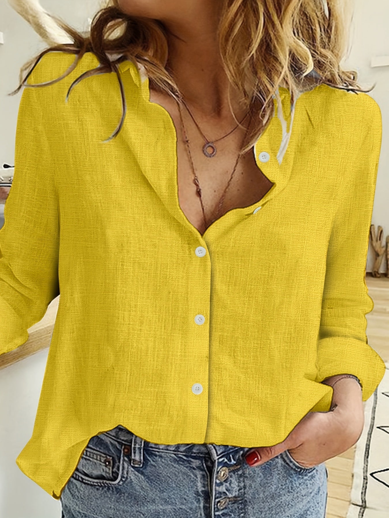 Brielle | Elegant Relaxed Button Blouse