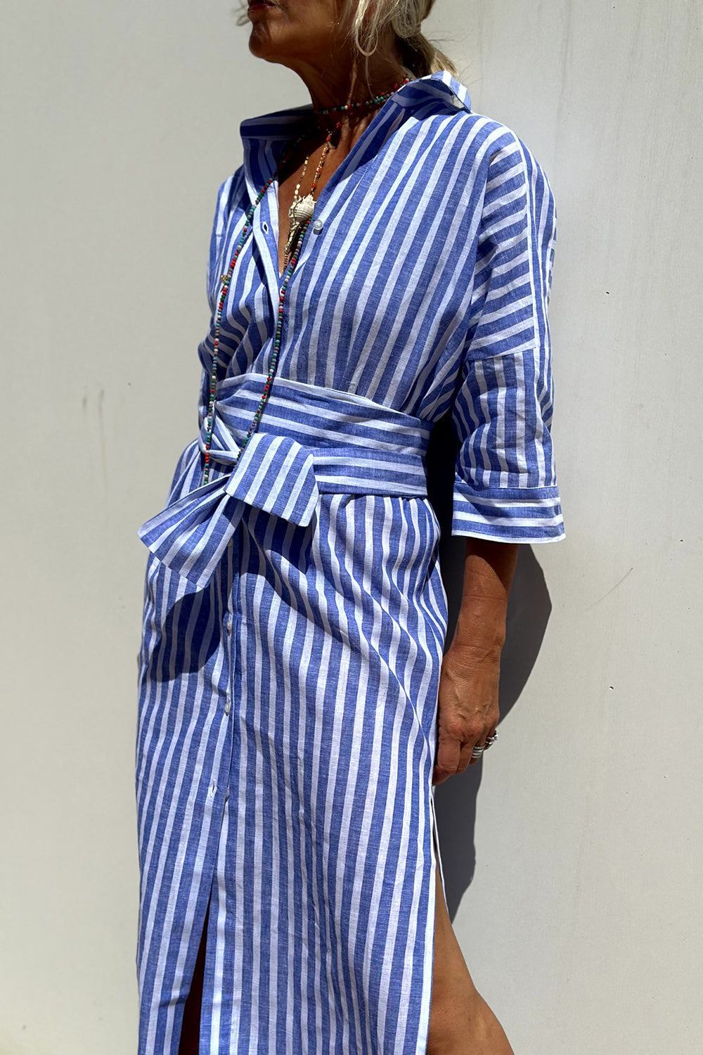Sunna | Timeless Striped Shirt Dress with Elegant Comfort
