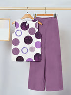 Courtney | Purple Polka Dot Set