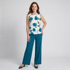 Alicia | Cyan Floral Two-Piece Set